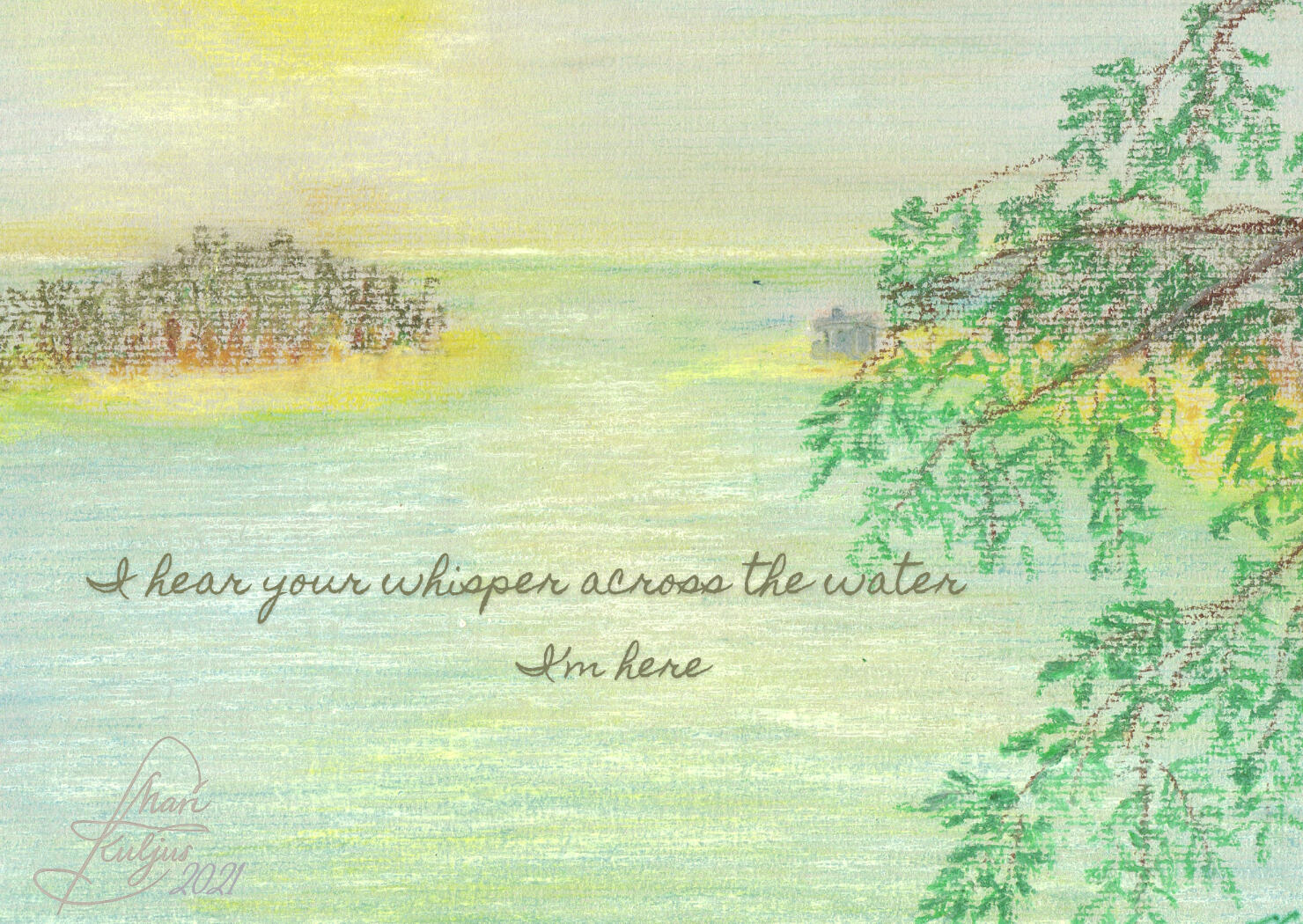 Hand-painted QuietWild with watercolour wash