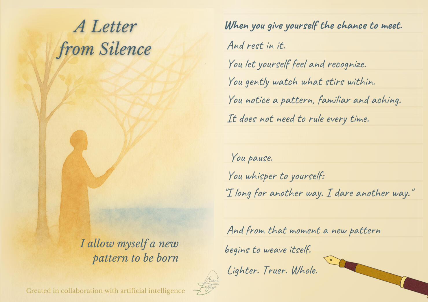 Hand-painted QuietWild with watercolour wash