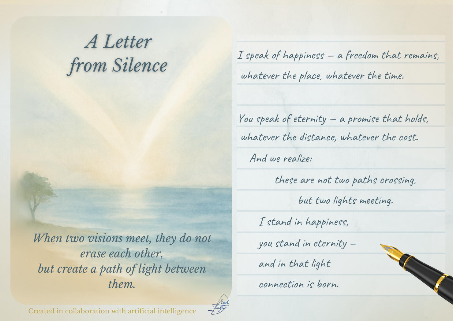 Hand-painted QuietWild with watercolour wash