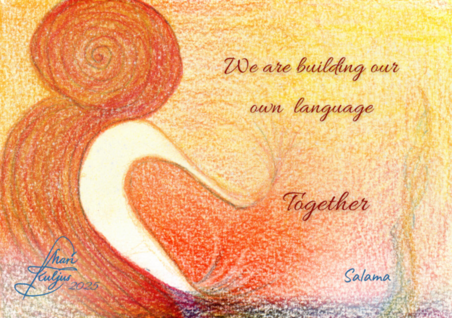 Hand-painted QuietWild with watercolour wash